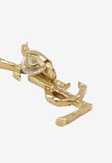 Saint Laurent Cassandre Hammered Single Earring in Brass Gold 833828Y1614/S_YSL-8060