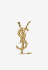 Saint Laurent Cassandre Hammered Single Earring in Brass Gold 833828Y1614/S_YSL-8060