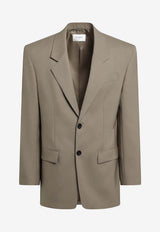 Saint Laurent Single-Breasted Wool and Mohair Jacket Beige 854431Y1N15/S_YSL-2611