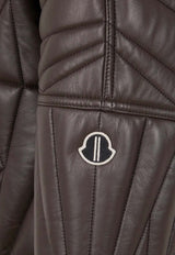 Moncler + Rick Owens Geocamo Cropped Leather Jacket Dark Brown MU01F1A11M8116_828