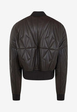 Moncler + Rick Owens Geocamo Cropped Leather Jacket Dark Brown MU01F1A11M8116_828