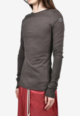 Moncler + Rick Owens Girder Long-Sleeved Crewneck T-shirt Dark Brown MU01F8D0189AHD_256