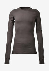 Moncler + Rick Owens Girder Long-Sleeved Crewneck T-shirt Dark Brown MU01F8D0189AHD_256