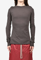 Moncler + Rick Owens Girder Long-Sleeved Crewneck T-shirt Dark Brown MU01F8D0189AHD_256