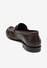 Saint Laurent Le Loafer Leather Loafers Brown 83947125VAA/S_YSL-2128