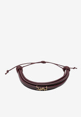 Saint Laurent Cassandre Multi-Wrap Leather Bracelet Burgundy 820441AAF94/S_YSL-6195
