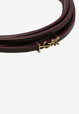 Saint Laurent Cassandre Multi-Wrap Leather Bracelet Burgundy 820441AAF94/S_YSL-6195