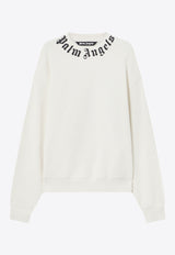 Palm Angels Neck Logo Crewneck Sweatshirt White PMBA08HS26FLE004_0310