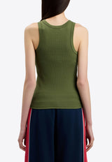 Palm Angels Classic Logo Tank Top Green PWAC024S26JER001_5603