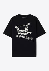 Palm Angels Skull Print T-shirt Black PMAA109S26JER004_1003