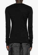 Moncler + Rick Owens Girder Long-Sleeved T-shirt Black MU01F8D0189AHD_999