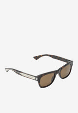 Saint Laurent Engraved Logo Rectangular Sunglasses Brown 862871Y9967/S_YSL-2345