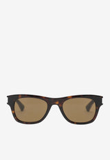 Saint Laurent Engraved Logo Rectangular Sunglasses Brown 862871Y9967/S_YSL-2345