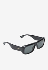 Saint Laurent Rectangular Logo Sunglasses Gray 862861Y9958/S_YSL-1000