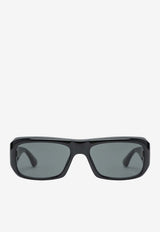 Saint Laurent Rectangular Logo Sunglasses Gray 862861Y9958/S_YSL-1000