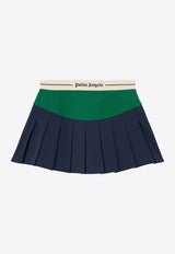 Palm Angels Curved Logo Pleated Mini Skirt Multicolor PWCC094S26FAB001_4655