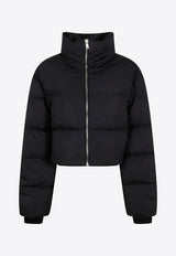 Moncler + Rick Owens Cropped Cyclopic Puffer Jacket Black MU01F1A12M8115_999