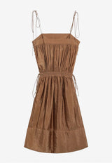 Saint Laurent Elasticated Waist Mini Dress Brown 852694Y3K31/S_YSL-2005