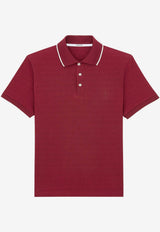 Saint Laurent Cassandre Cotton Pique Polo T-shirt Burgundy 862976Y37ZE/S_YSL-6190