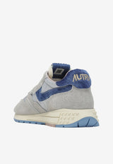 Autry Reelwind Nylon and Suede Low-Top Sneakers with Pony Hair-Insert Gray WWLWUP06/S_AUTRY-UP06