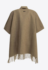 Ferragamo Cashmere Wrap Fringed Poncho Brown 0795395_9bd96431-08a1-4723-acf6-4fb81fa85392