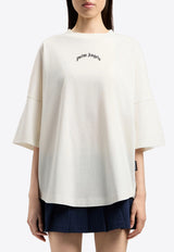 Palm Angels Curved Logo Oversized T-shirt Off-white PWAA07CS26JER002_0310