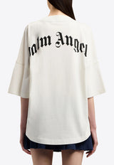 Palm Angels Curved Logo Oversized T-shirt Off-white PWAA07CS26JER002_0310