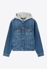 Palm Angels Curved Logo Denim Jacket with Hood Blue PMYE05CS26DEN005_4408