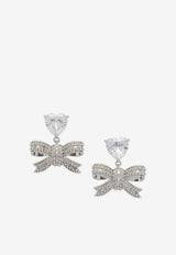 Self-Portrait Crystal Bow Heart Drop Earrings Silver PF26-630E-SLSILVER_8701f347-22e7-4a64-912e-05002483278f