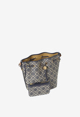 Tory Burch T Monogram Jacquard Bucket Bag Blue 181372--405