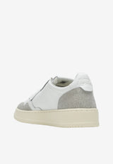 Autry Medalist Low-Top Sneakers in Leather and Glitter Suede White AULWPK01/S_AUTRY-PK01