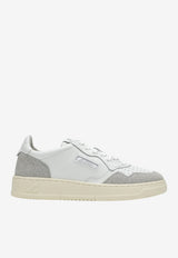 Autry Medalist Low-Top Sneakers in Leather and Glitter Suede White AULWPK01/S_AUTRY-PK01