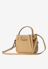 Tory Burch Mini Romy Hammered Leather Bucket Bag Brown 179988--227