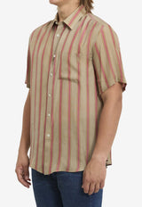 Saint Laurent Cassandre Striped Shirt Beige 859781-Y2N33-9774