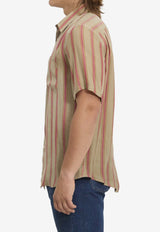 Saint Laurent Cassandre Striped Shirt Beige 859781-Y2N33-9774