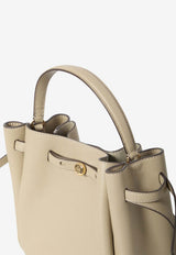 Tory Burch Romy Hammered Leather Bucket Bag Beige 166982--023
