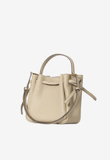 Tory Burch Romy Hammered Leather Bucket Bag Beige 166982--023