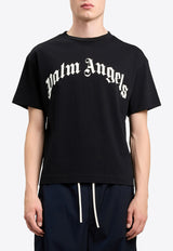 Palm Angels Curved Logo T-shirt Black PMAA109S26JER00G_1003