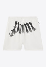 Palm Angels Big Waist Logo Shorts White PMCI02CS26FLE001_0310