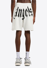 Palm Angels Big Waist Logo Shorts White PMCI02CS26FLE001_0310