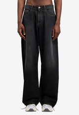 Palm Angels Curved Logo Straight Faded Jeans Black PMYA049S26DEN00B_1313