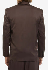 Saint Laurent Double-Breasted Silk Jacket Brown 854418-Y4K19-2658