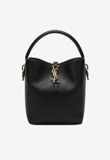 Saint Laurent Le 37 Grained Leather Bucket Bag Black 860942AAF20/S_YSL-1000