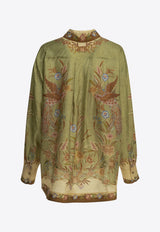 Zimmermann Indra Silk Habotai Casual Shirt Green 8686TSS262KHSF_ff9cb33a-9fda-441e-b473-7e757bc4d2b2