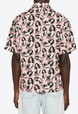 Palm Angels Pinup Print Bowling Shirt Pink PMGG00DS26FAB001_3084