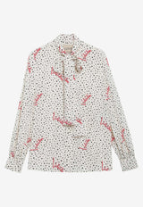 Valentino Polka Dots Print Silk Shirt Multicolor 9B3AB8N0A9N/T_VALE-3G5