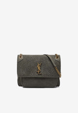 Saint Laurent Medium Niki Crossbody Bag in Suede Gray 633178AAEEL/S_YSL-1488