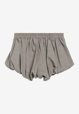 The Frankie Shop Checked Balloon Shorts Beige SHFS22029WO/S_THE-937