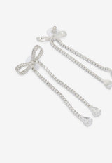 Self-Portrait Crystal Embellished Bow Dangle Earrings Silver PF26-629E-SLSILVER_7eaf8311-def6-45f0-9ca6-f7d1b9c1eb22