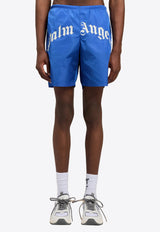 Palm Angels Curved Logo Swim Shorts Blue PMFD018S26FAB001_4703